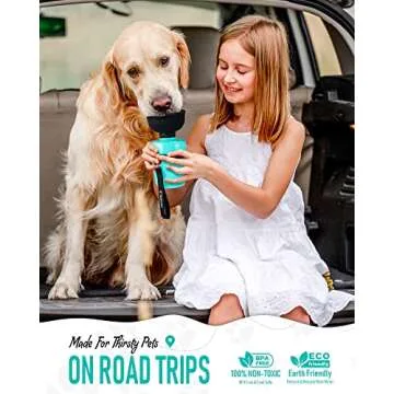 Lesotc Dog Water Bottle, Portable Dog Water Dispenser, Leak Proof Dog Travel Water Bottle, Squeeze Pet Water Bottle for Walking On The Go, Dog Hiking Accessories for Outdoor Walking, Hiking, Travel