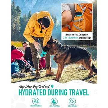 Lesotc Dog Water Bottle, Portable Dog Water Dispenser, Leak Proof Dog Travel Water Bottle, Squeeze Pet Water Bottle for Walking On The Go, Dog Hiking Accessories for Outdoor Walking, Hiking, Travel