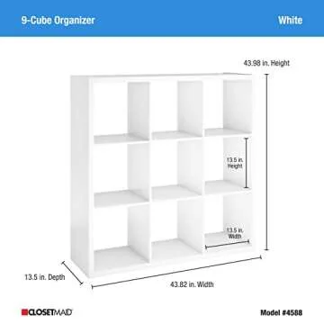 ClosetMaid 4588 Decorative Open Back 9-Cube Storage Organizer, White
