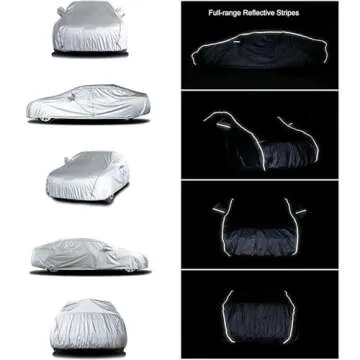 Tecoom Car Cover Waterproof All Weather Fit For Tesla Model 3 Toyota Corolla 2000-2023 Honda Civic 1991-2023, Kia Stinger/Forte, Subaru Legacy, Audi A3/A4/A5 etc, Car Cover Sedan With Lock/Door Zipper