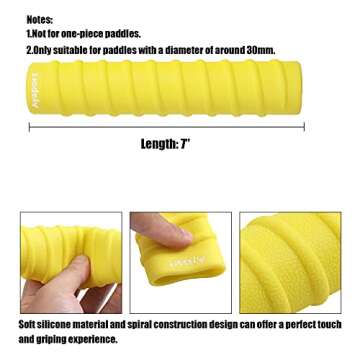 Ayaport Kayak Paddle Grips Non-Slip Silicone Wraps Blister Prevention Kayaking Accessories for Take-...