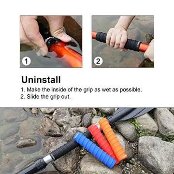 Ayaport Kayak Paddle Grips Non-Slip Silicone Wraps Blister Prevention Kayaking Accessories for Take-Apart Paddles (Yellow)