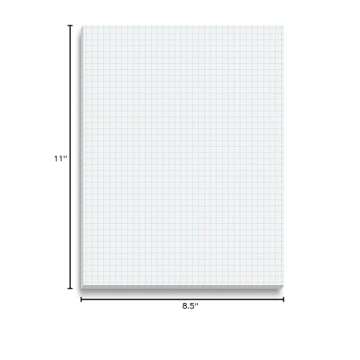 Better Office Products Graph Paper Pad, 8.5" x 11", 50 Sheets, Double Sided, White, 4x4 Blue Quad Rule, Easy Tear, Grid Paper, Graph Paper