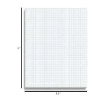 Better Office Products Graph Paper Pad, 8.5" x 11", 50 Sheets, Double Sided, White, 4x4 Blue Quad Rule, Easy Tear, Grid Paper, Graph Paper