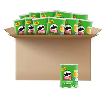 Pringles Potato Crisps Chips - Sour Cream & Onion, 12 Cans - Perfect Snack for Everyone