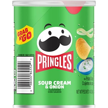 Pringles Sour Cream Onion Snacks, 12 Cans for Lunch