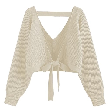 Chic ZAFUL V Neck Cropped Sweater for Trendy Women