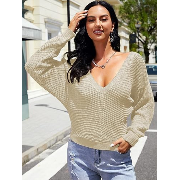 Chic ZAFUL V Neck Cropped Sweater for Trendy Women