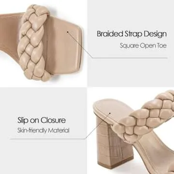 Syktkmx Women’s Braided Heels Sandals for Every Occasion