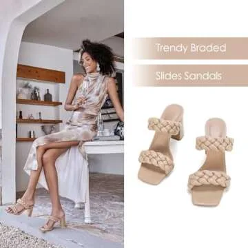 Syktkmx Women’s Braided Heels Sandals for Every Occasion
