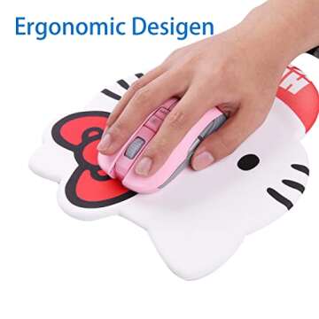 Cute Hello Kitty Mouse Pad Wrist Support, Hello Kitty Desk Accessories Office Supplies Stuff, Kawaii...