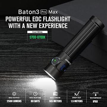 OLIGHT Baton3 Pro Max EDC Flashlight 2500 Lumens