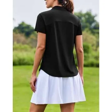 PINSPARK Women's Golf Shirt Short Sleeve UPF 50+ Polo