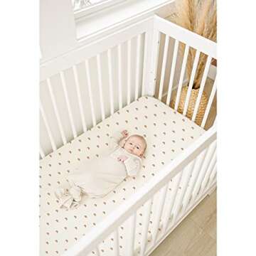 Konssy Muslin Crib Sheets for Girl Boy, Soft and Breathable Cotton Baby Sheets for Standard Crib Mattress, 52"x 28" (Rainbow)