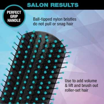 Conair Salon Results Detangling Hairbrush - For Men and Women, All Hair Types with Nylon Bristles