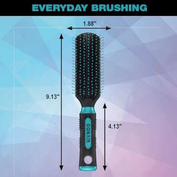 Conair Salon Results Detangling Hairbrush - For Men and Women, All Hair Types with Nylon Bristles
