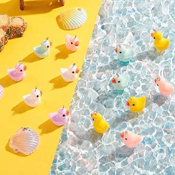 Colorful Mini Duck Charms for Jewelry Making Projects