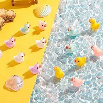 Colorful Mini Duck Charms for Jewelry Making Projects