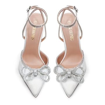 DREAM PAIRS Destiny Rhinestone Ankle Strap Heels