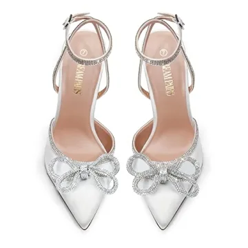 DREAM PAIRS Destiny Rhinestone Ankle Strap Heels