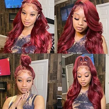 Ketanao Burgundy Lace Front Wig 20 Inch Pre Plucked for Women