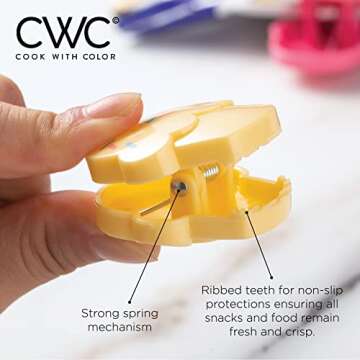 COOK WITH COLOR Cute Bag Clips - 10 Pc. Set of Funny Chip Clips and Snack Clips - Kitchen and Food Bag Clips for Airtight Seal for Food Storage (Cupcake)