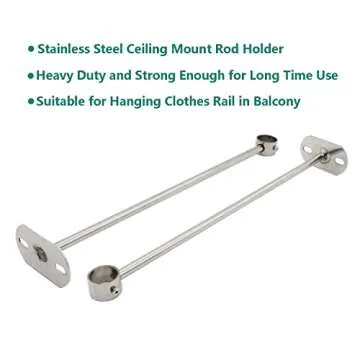 Durable Stainless Steel Ceiling Mount Bracket 2 Pack