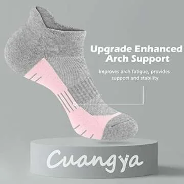 Cuangya Women’s Arch Support Ankle Socks for Running