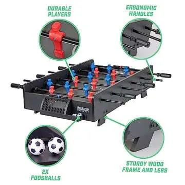 GoSports 32 Inch Tabletop Foosball Game Set - Oak or Black