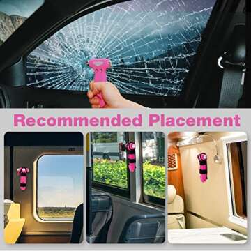 ZEN HON Pink Car Safety Hammer for Women - 3-in-1 Escape Tool