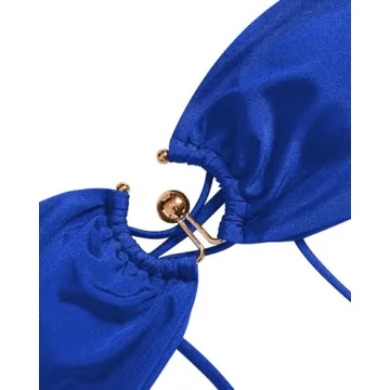 ZAFUL Strapless Brazilian Swimwear Set in Blue