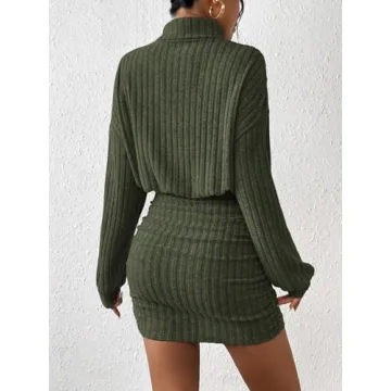 Chic Women's Sweater Dress Long Sleeve Turtleneck
