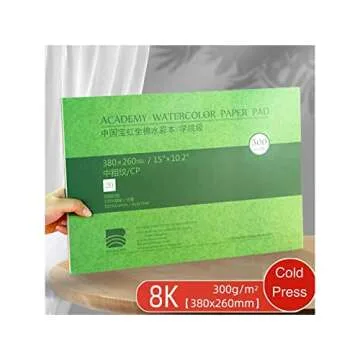 BAOHONG Academy Grade Watercolor Block, 100% Cotton, Acid-Free, 140LB/300GSM, Cold Press Textured, 20 Sheets per Block (Cold Press 15"x10.2")