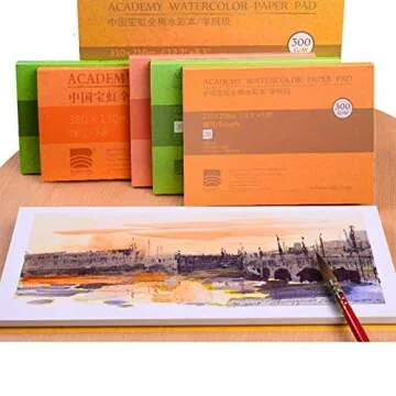 BAOHONG Academy Grade Watercolor Block, 100% Cotton, Acid-Free, 140LB/300GSM, Cold Press Textured, 20 Sheets per Block (Cold Press 15"x10.2")