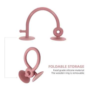 Smart Sprouts Montessori Silicone Baby Teething Toy with Suction Cups for Infant Toddler Ages 6M+, BPA Free (Rose Pink)