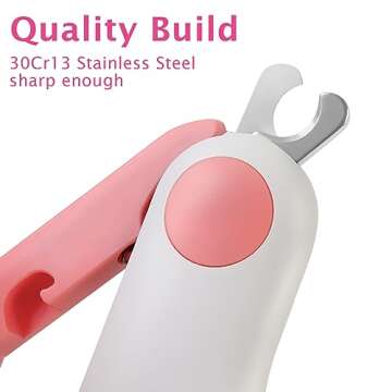 Small Animals Nail Clippers with LED Lights to Avoid Excessive Cutting and Razor Sharp Blades - Professional Claw Trimmer for Tiny Dog Cat Kitten Bunny Rabbit Bird Guinea Pigs Ferret Hamsters (Pink)