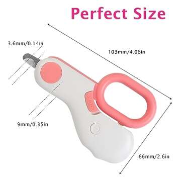 Small Animals Nail Clippers with LED Lights to Avoid Excessive Cutting and Razor Sharp Blades - Professional Claw Trimmer for Tiny Dog Cat Kitten Bunny Rabbit Bird Guinea Pigs Ferret Hamsters (Pink)