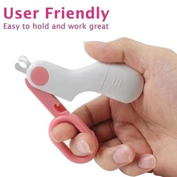 Small Animals Nail Clippers with LED Lights to Avoid Excessive Cutting and Razor Sharp Blades - Professional Claw Trimmer for Tiny Dog Cat Kitten Bunny Rabbit Bird Guinea Pigs Ferret Hamsters (Pink)
