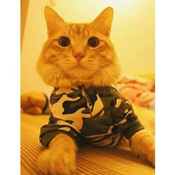 DroolingDog Dog Clothes Boy Dog Shirts Pet Dog Clothing Cat Costume Dog Camo Hoodie T Shirt for Small Dogs, Medium, Green
