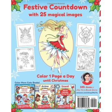 Manga Christmas Advent Calendar Coloring Book with 25 Images