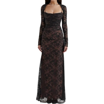Elegant Vintage Cream Lace Maxi Dress Perfect for Special Occasions