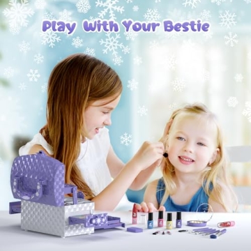PERRYHOME Frozen Kids Makeup Set 56 Pcs Washable Non-Toxic