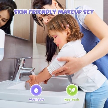 PERRYHOME Frozen Kids Makeup Set 56 Pcs Washable Non-Toxic