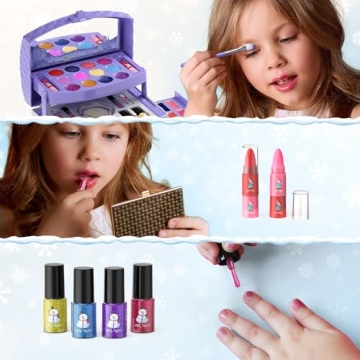 PERRYHOME Frozen Kids Makeup Set 56 Pcs Washable Non-Toxic