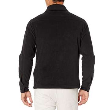 Amazon Essentials Men's Long-Sleeve Polar Fleece Shirt Jacket - Black, XX-Large