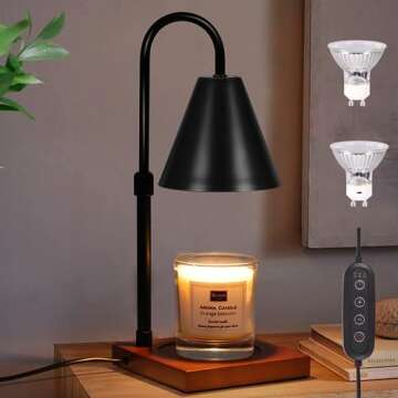 Candle Warmer Lamp with Timer, Electric Candle Lamp Warmer for Jar Candles, Gifts for Mom, Bedroom H...