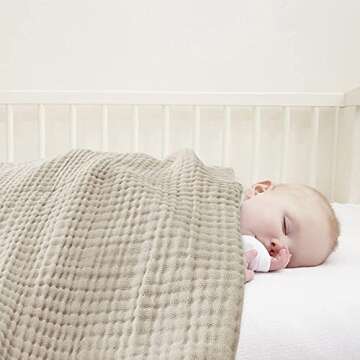 EMME Muslin Baby Blankets 100% Cotton 6-Layer Swaddle Baby 47"x47" Lightweight Soft Breathable Baby ...