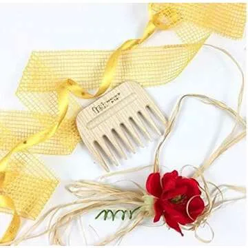 TEK - Small Comb with Wide Teeth in Natural Wood Handmade in Italy, for Thick, Curly or Wavy Hair - ...