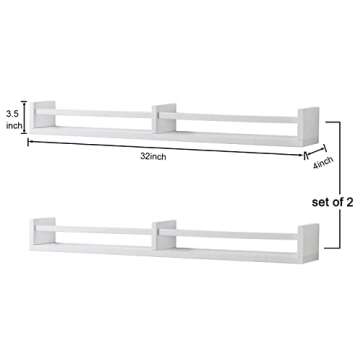 Austin Yan White Nursery Bookshelves - Set of 2 Wall Shelves
