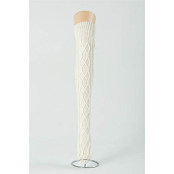 Stylish Women's Cable Knitted Thigh High Socks for Winter